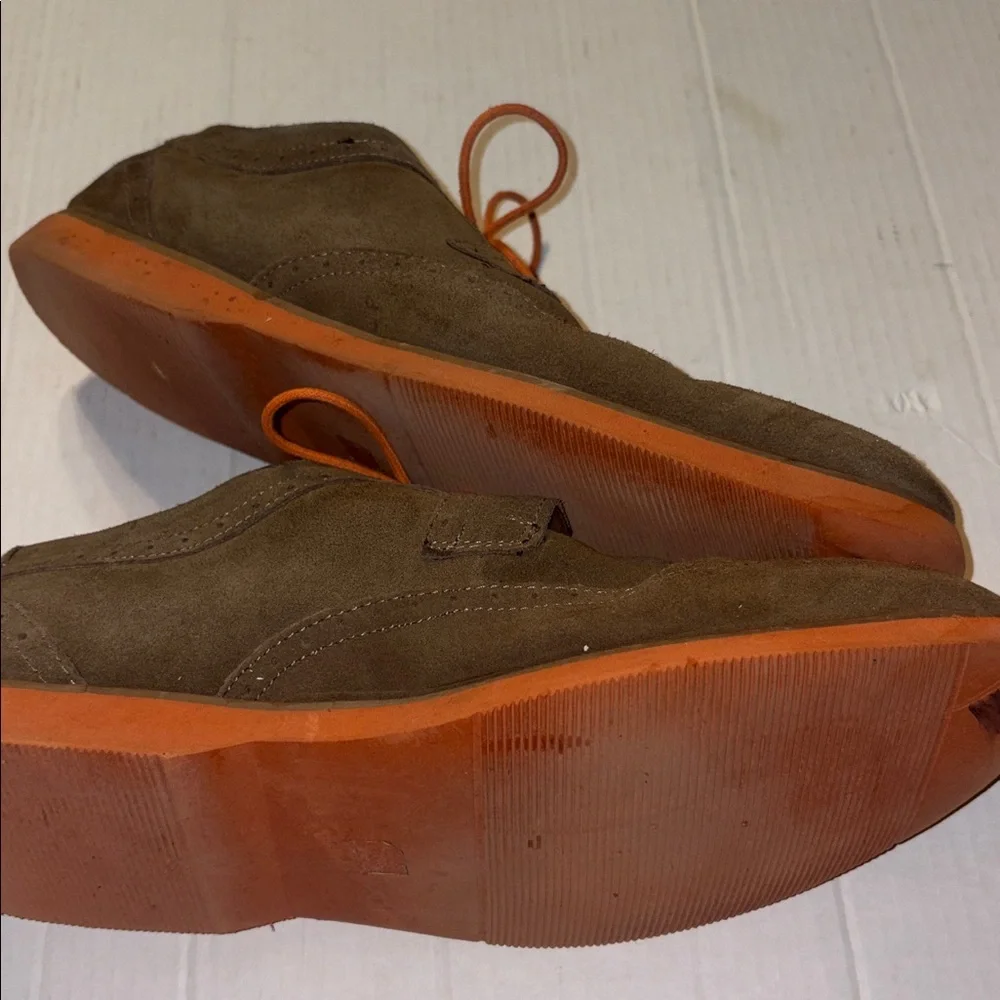 Perry Ellis portfolio light brown or tan suede shoes size 14.